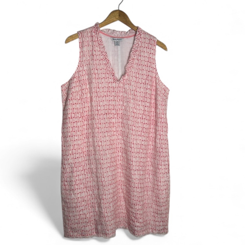 Tommy Bahama Island Key Ruffle Linen Dress Size L - Picture 3 of 8